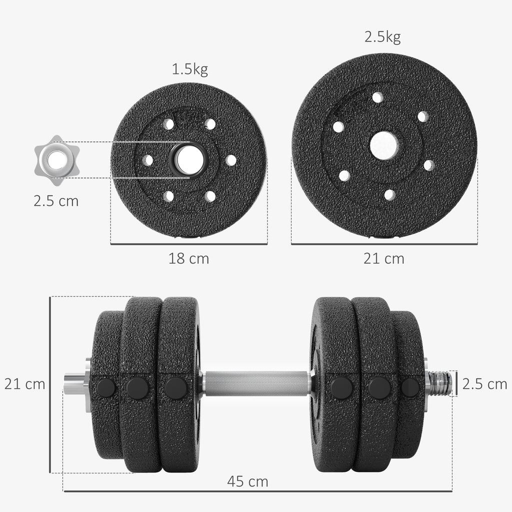 20KG Adjustable Dumbbells Weight Set Hand Weight for Home Gym Body Fitness