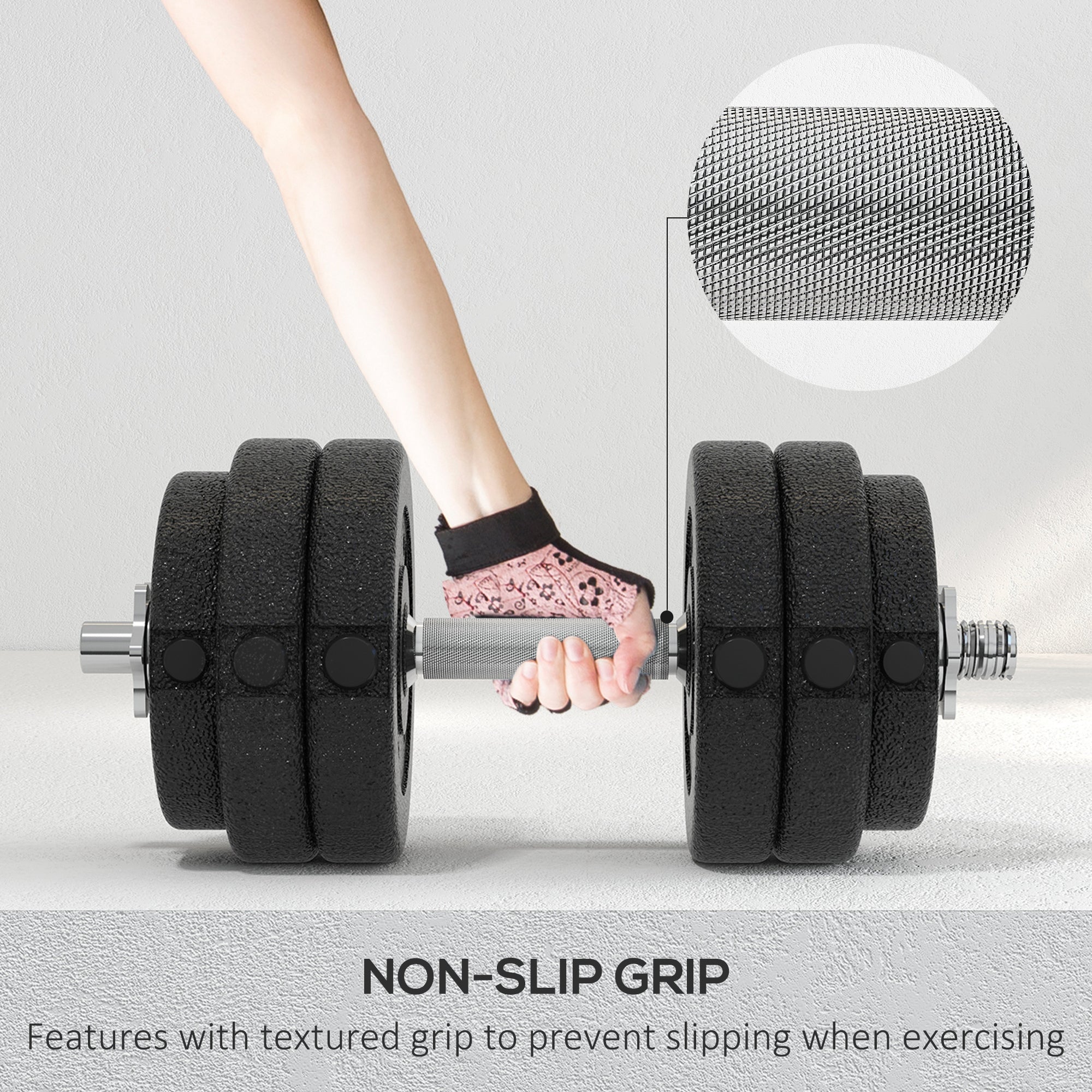 20KG Adjustable Dumbbells Weight Set Hand Weight for Home Gym Body Fitness