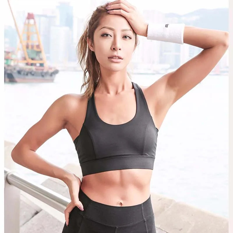 Women White Strap Push up Sports Bra for Women Gym Running Yoga Top Bra Athletic Vest Hollow Out Sportswear Underwear