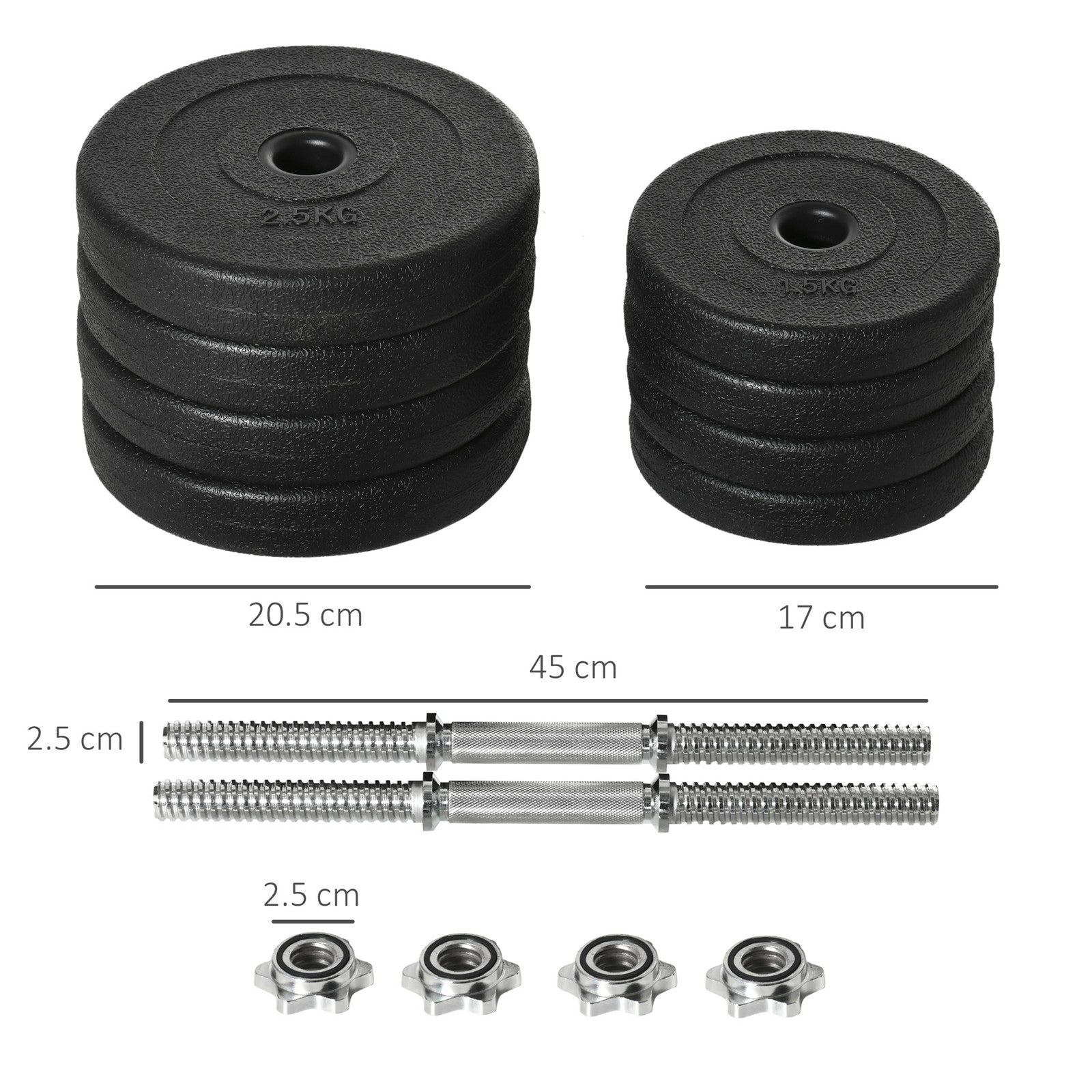 20KG Adjustable Dumbbells Weight Set Hand Weight for Home Gym Body Fitness