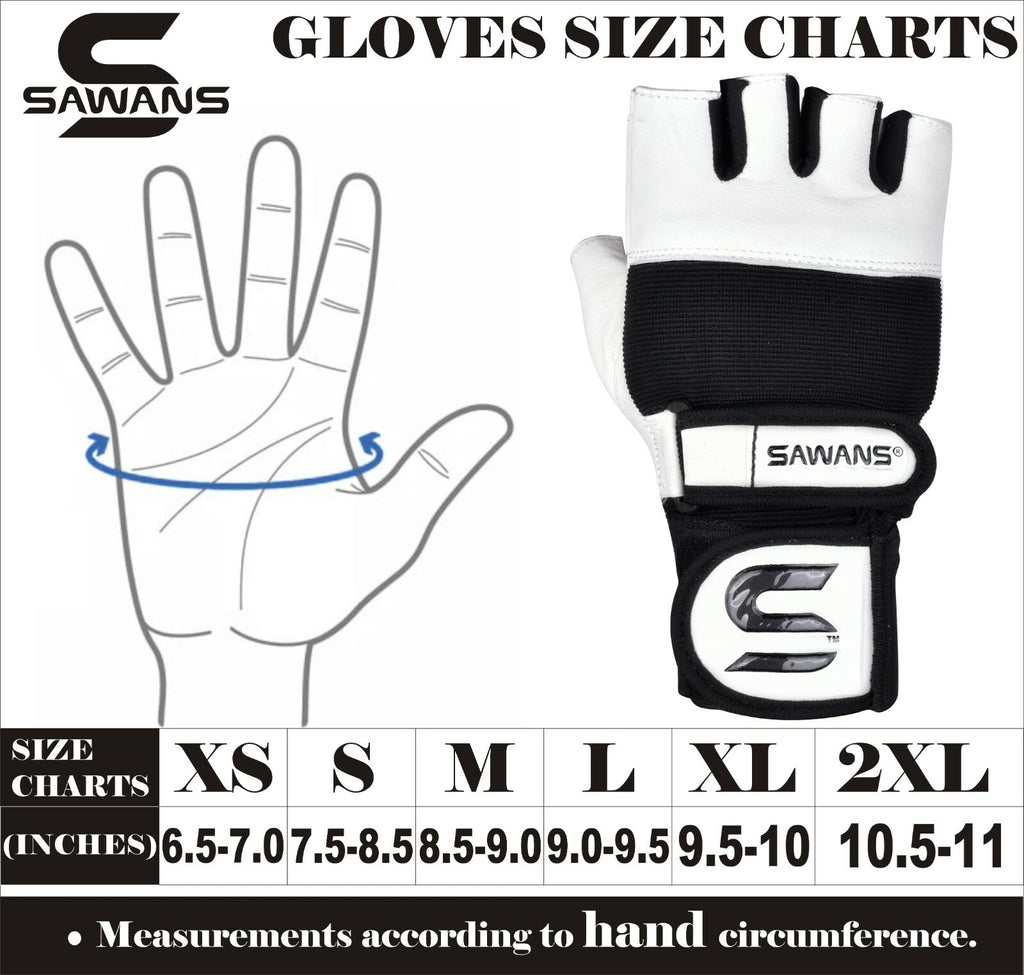 SAWANS® Gym Weight Lifting Gloves Leather Training Straps Body Building Workouts