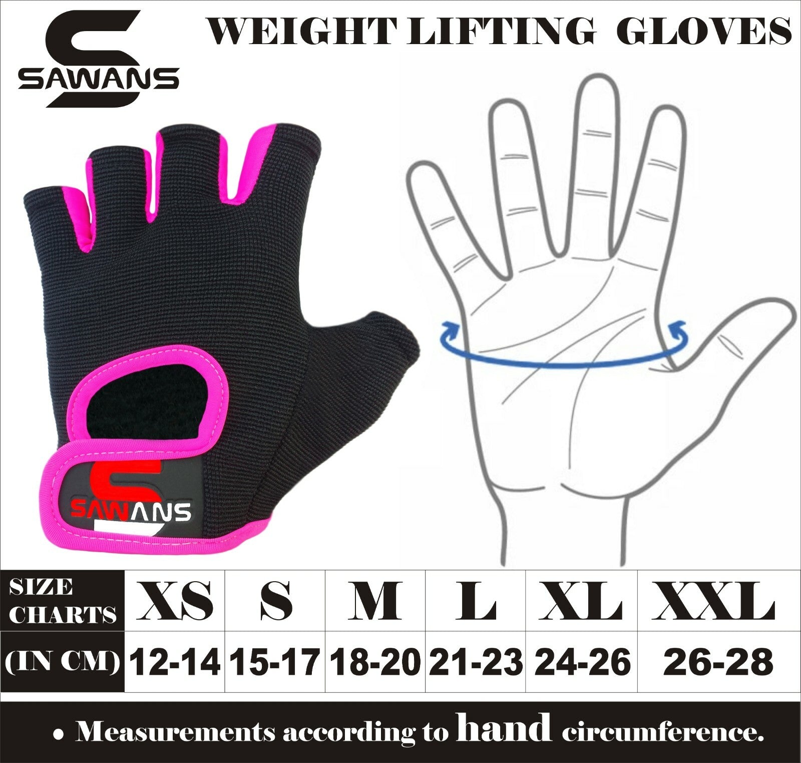 SAWANS® Gym Weight Lifting Gloves Leather Training Straps Body Building Workouts