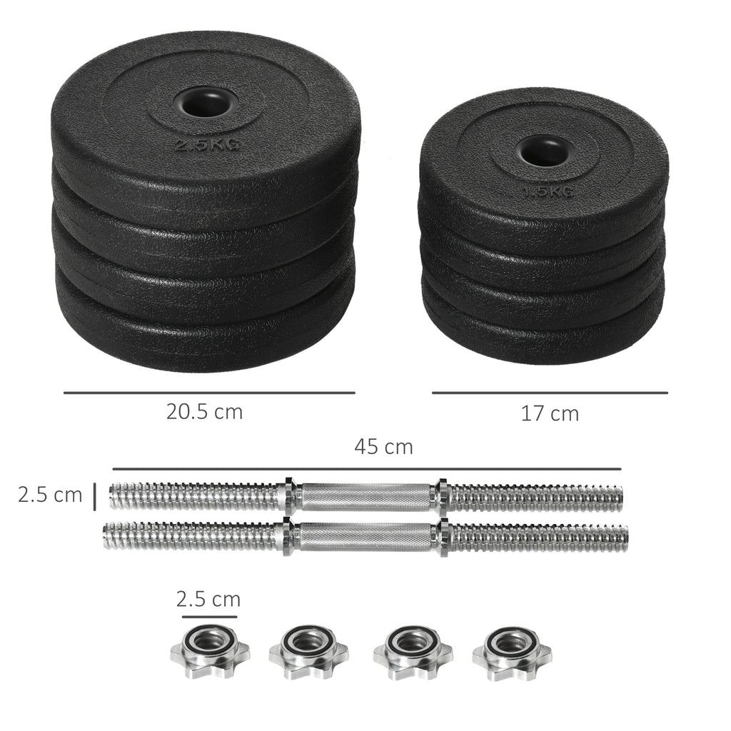 20KG Adjustable Dumbbells Weight Set Hand Weight for Home Gym Body Fitness