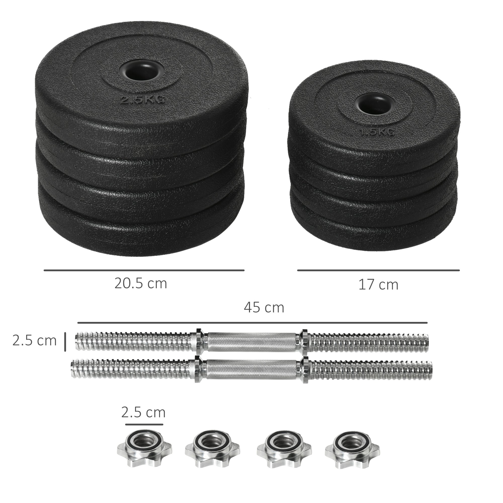20KG Adjustable Dumbbells Weight Set Hand Weight for Home Gym Body Fitness