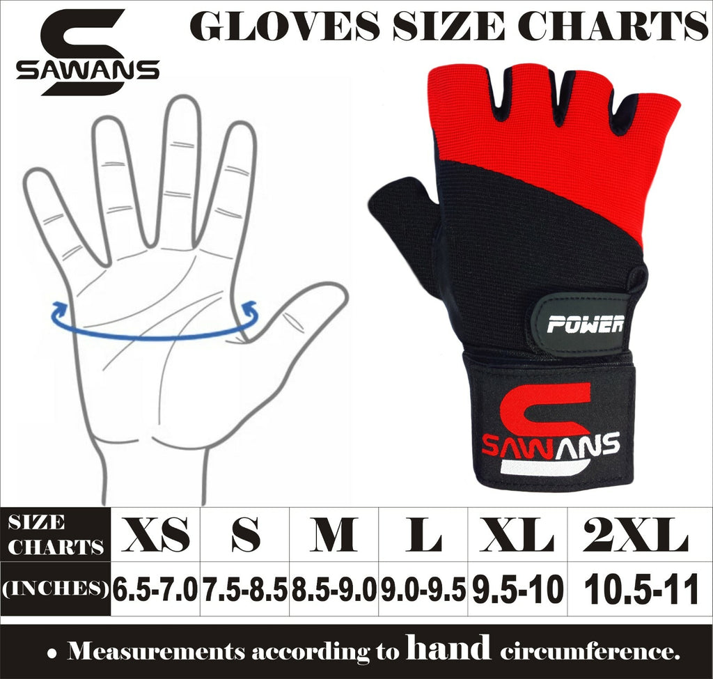 SAWANS® Gym Weight Lifting Gloves Leather Training Straps Body Building Workouts