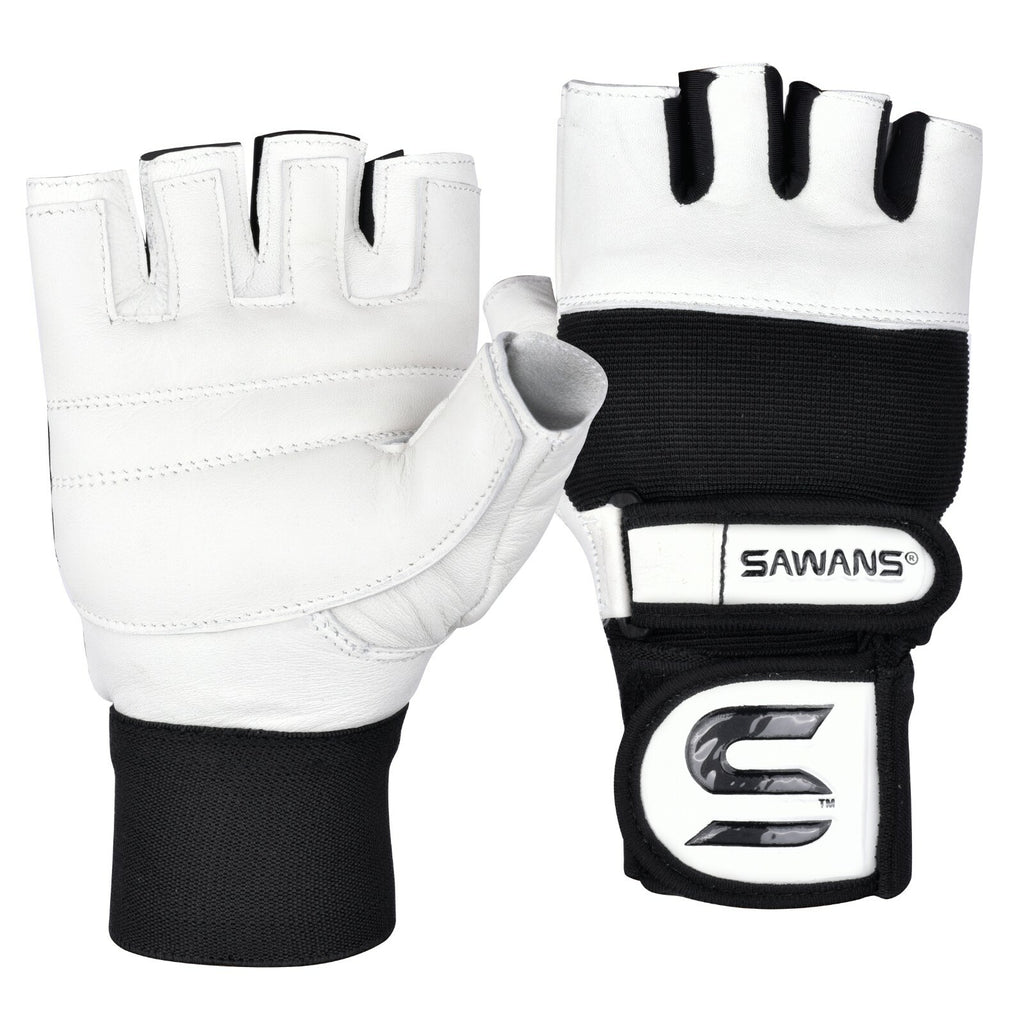 SAWANS® Gym Weight Lifting Gloves Leather Training Straps Body Building Workouts