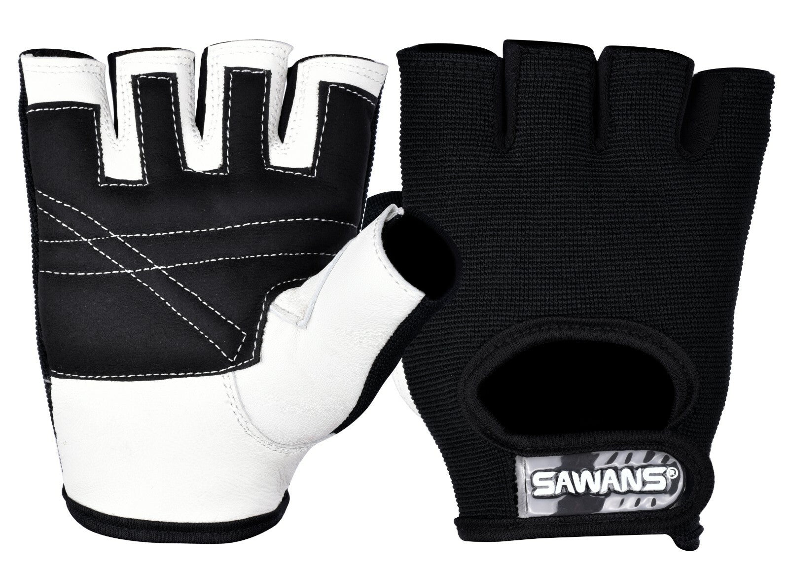 SAWANS® Gym Weight Lifting Gloves Leather Training Straps Body Building Workouts