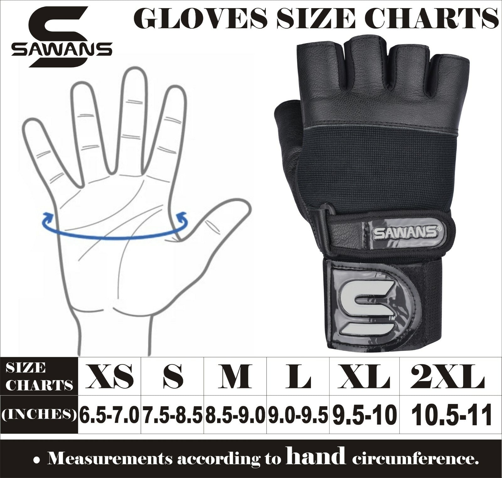 SAWANS® Gym Weight Lifting Gloves Leather Training Straps Body Building Workouts