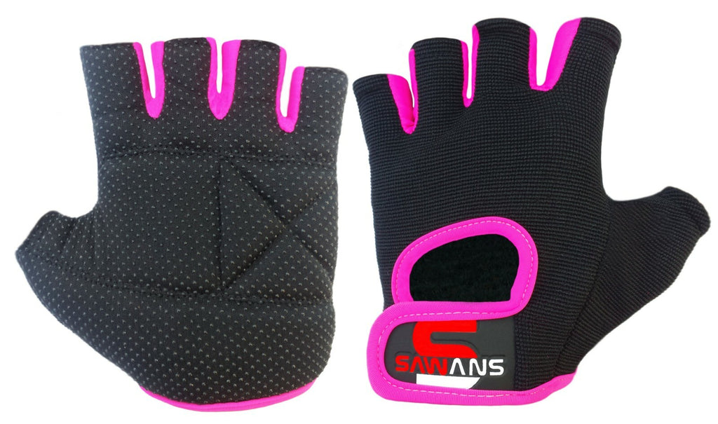 SAWANS® Gym Weight Lifting Gloves Leather Training Straps Body Building Workouts