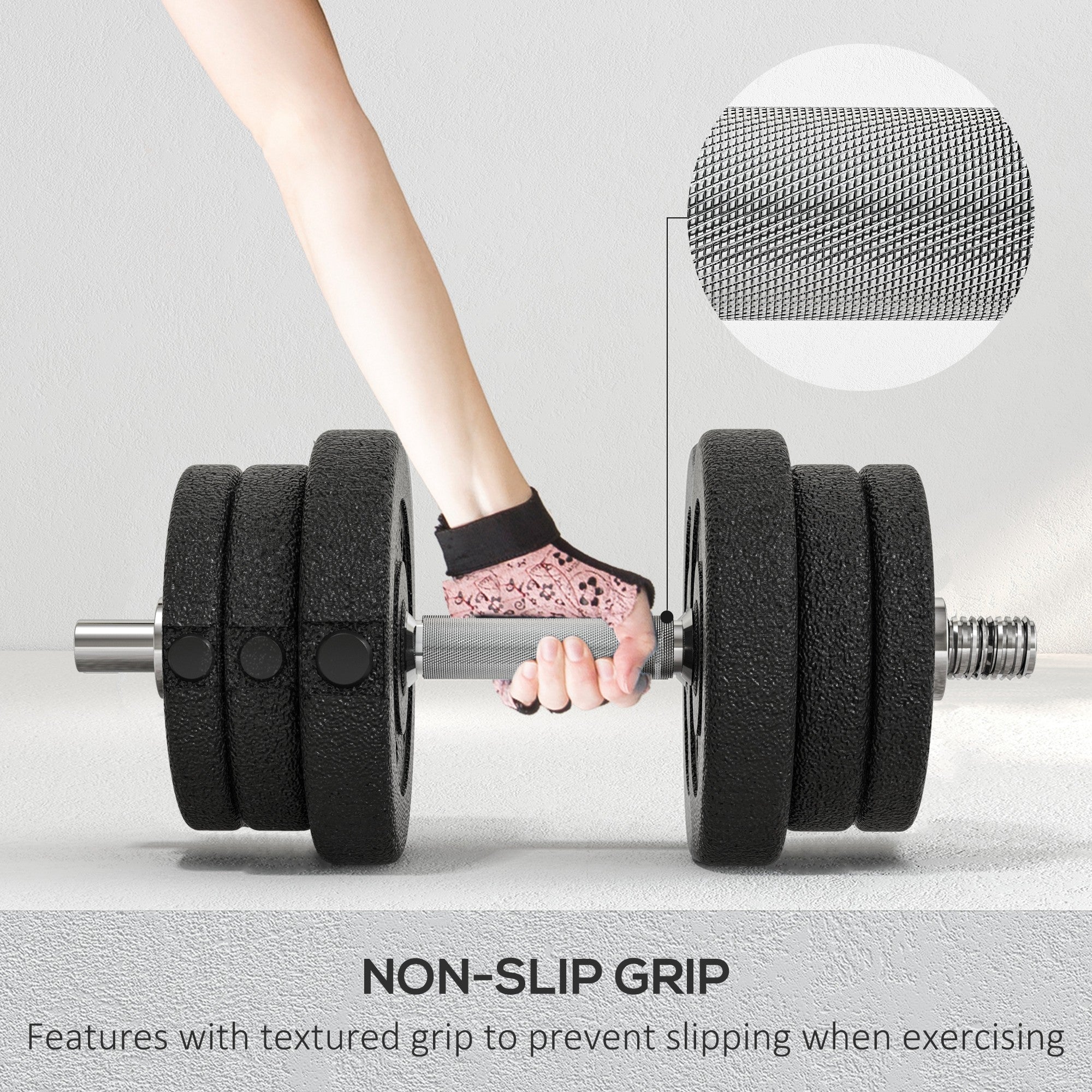 20KG Adjustable Dumbbells Weight Set Hand Weight for Home Gym Body Fitness
