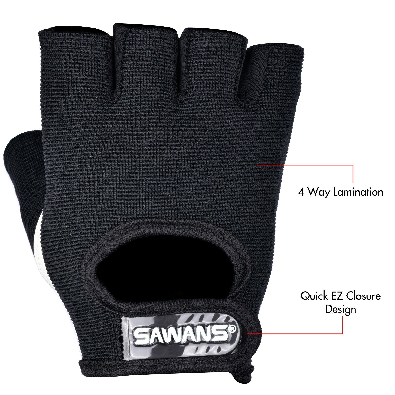SAWANS® Gym Weight Lifting Gloves Leather Training Straps Body Building Workouts